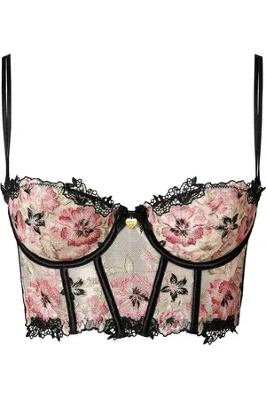 Twin-Set Tulen bustier met borduurwerk