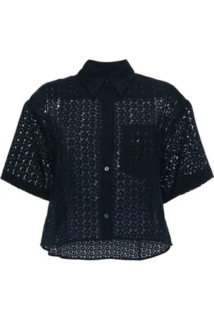 Kenzo Boke Devore cropped blouse