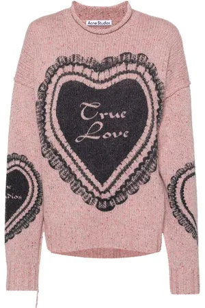 Acne Studios Grofgebreide trui met hartprint