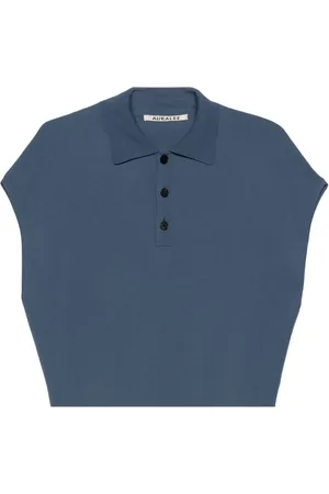 Auralee Ribgebreid poloshirt