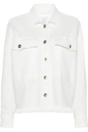 ELEVENTY Twill blouse met franje