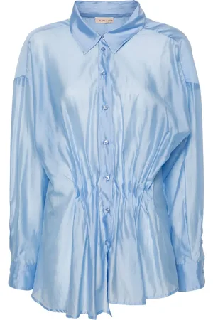 BLANCA Geplooide blouse met gespreide kraag