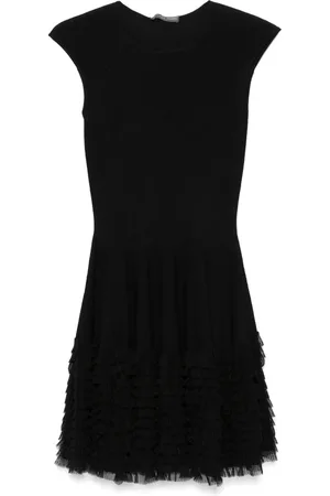 Alexander McQueen Lace knit ruffle dress