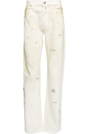 Helmut Lang Katoenen jeans met geverfd effect