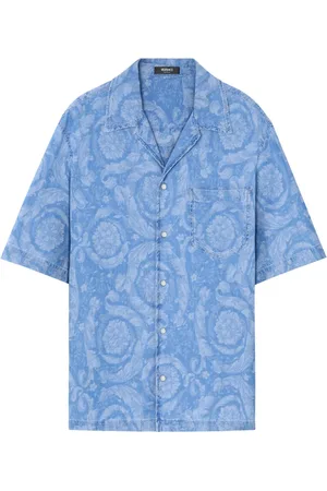 VERSACE Barocco chambray denim overhemd
