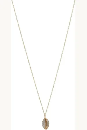 Sydney Evan 14kt geelgouden Cowrie Shell halsketting met diamant