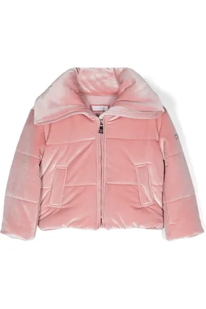 MONNALISA Fluwelen donsjack met logopatch