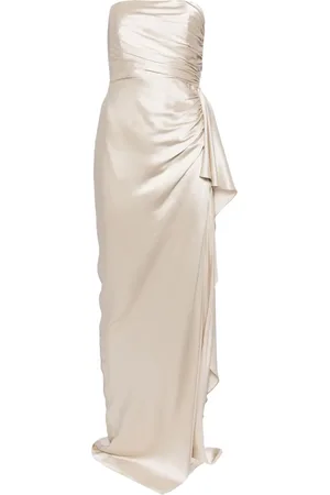 Michelle Mason Strapless zijden avondjurk