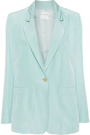 FORTE FORTE Satijnen blazer met enkele rij knopen