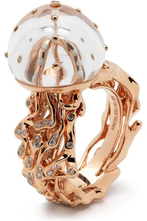Bibi van der Velden 18kt roségouden Jellyfish ring met diamant