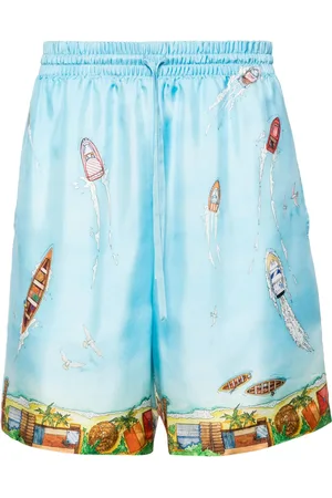 Casablanca Maison Sur Piloti zijden shorts
