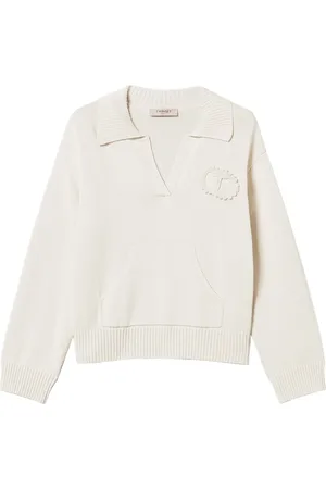 Twin-Set Polotrui met gehaakte patch