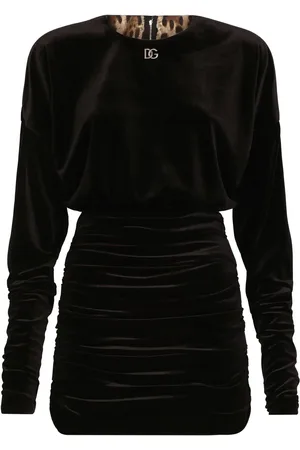 Dolce & Gabbana Gedrapeerde fluwelen mini