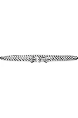 David Yurman Sterling zilveren Buckle Classic Cable armband met diamant (3mm)
