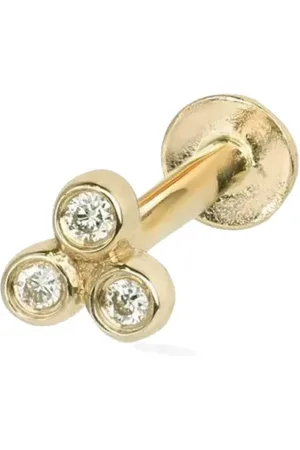 Lark & Berry 14kt geelgouden Trio oorbel met diamant