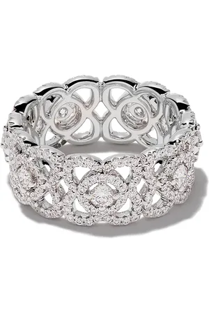 De Beers 18kt witgouden Enchanted Lotus ring met diamant