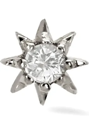 Lark & Berry 14kt witgouden Starbust oorbel