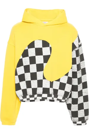ERL Katoenen hoodie met geruite vlakken