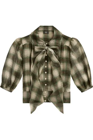 Ralph Lauren Geruite zijden blouse