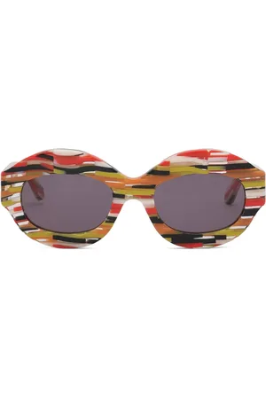 Marni Spacey Stripey II Kil Cenote zonnebril met ovalen montuur
