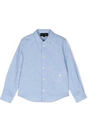 Emporio Armani Shirt van katoenblend met geborduurd logo
