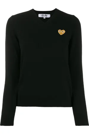 Comme des Garçons Wollen trui met hartpatch en V