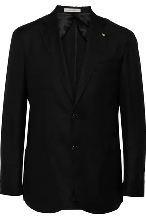 corneliani Blazer met broche met enkele rij knopen