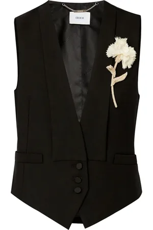 Erdem Carnation gilet met broche