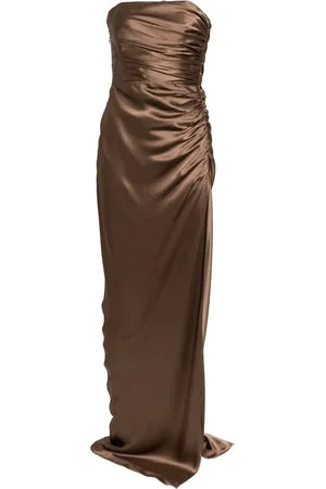 Michelle Mason Strapless zijden avondjurk