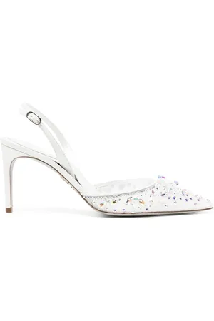 RENE CAOVILLA Slingback pumps verfraaid met kant