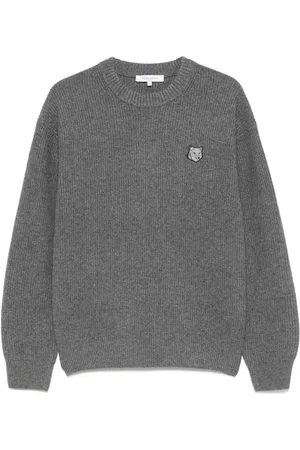 Maison Kitsuné Geribbelde sweater met vossenkop patch