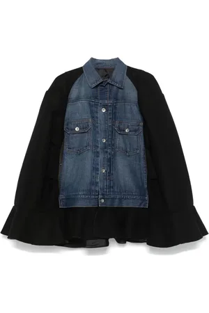 SACAI Cape met denim vlak