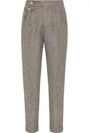 Brunello Cucinelli Broek met Prince of Wales ruit