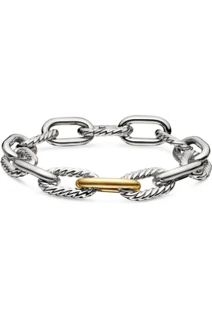 David Yurman 18kt geelgouden en sterling zilveren DY Madison schakelarmband (11mm)