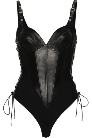 MITILIANE COUTURE Body met leren afwerking