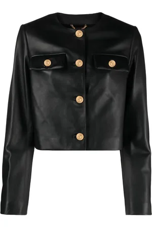 VERSACE Leren jack met schoudervullingen