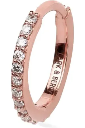 Lark & Berry 14kt roségouden grote Modernist oorring met diamant