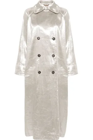 Brunello Cucinelli Trenchcoat met metallic afwerking