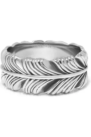 Nialaya Ring met gegraveerde veer