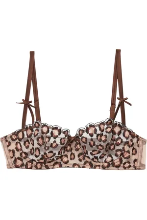 FLEUR DU MAL Balconette bh met geborduurde luipaard