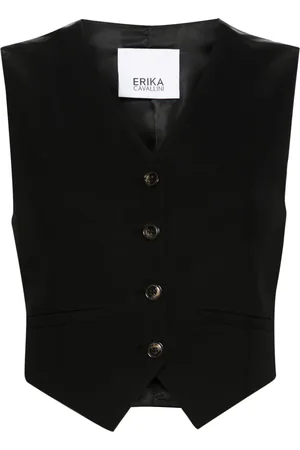 ERIKA CAVALLINI Cropped gilet met enkele rij knopen