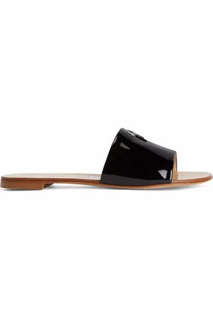 Giuseppe Zanotti Shirley slippers met gelakt