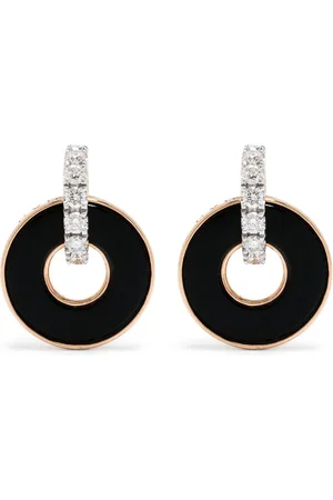 Ponte Vecchio 18kt roségouden oorbellen met diamant en onyx