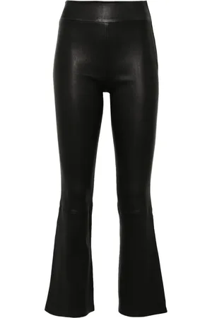 arma leder Flared cropped leren broek