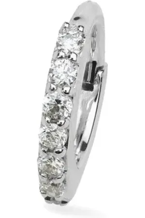 Lark & Berry 14kt witgouden kleine Modernist oorring met diamant