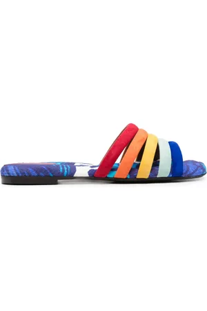 La DoubleJ Slippers met chevron streep