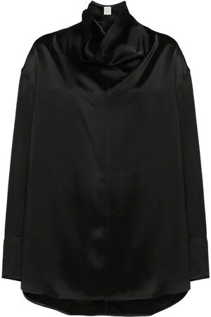 Totême Satijnen blouse met trechterhals