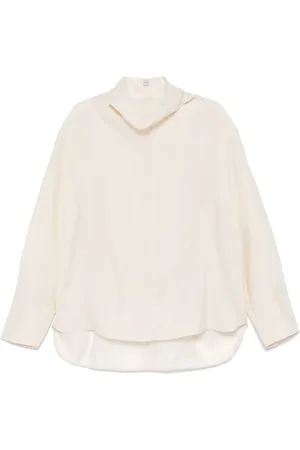 Totême Organza blouse met trechterhals