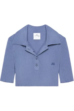 Courrèges Gebreide cropped polotop