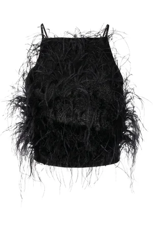 Cult Gaia Blouse met struisvogelveren